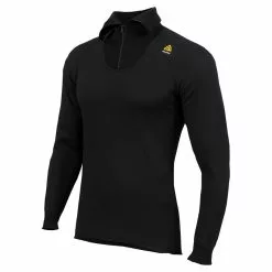 Aclima HotWool 230 Gr. Polo Zip Unisex, Jet Black